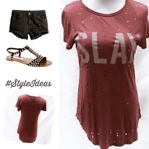 Adorable Destroyed Slay Tee NEW